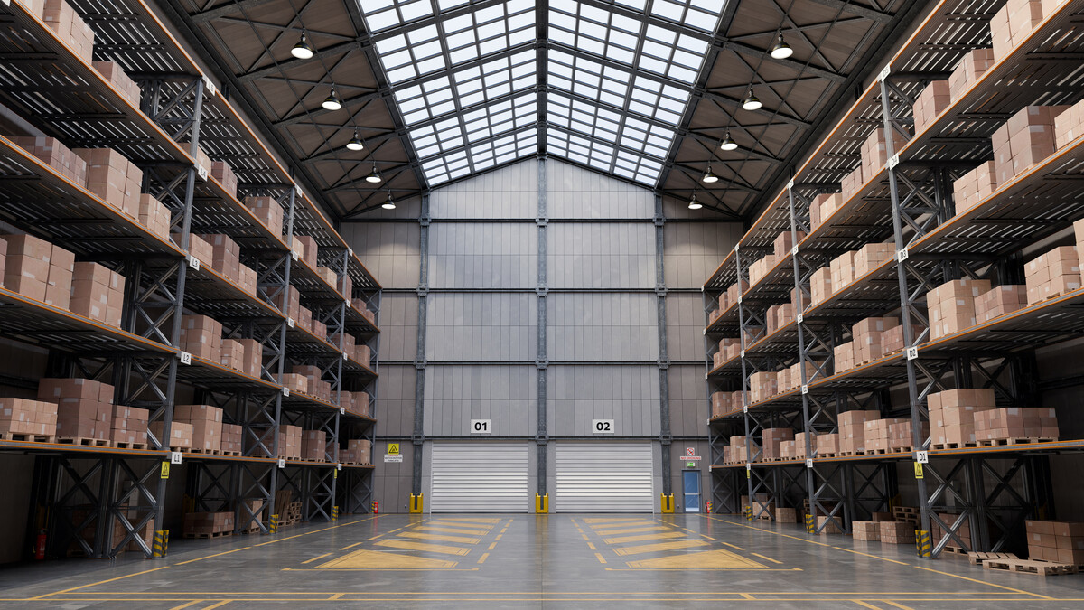 Rows of secure storage boxes in modern facility